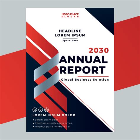 Red Annual Report Cover Page Microsoft Word Template Gambaran