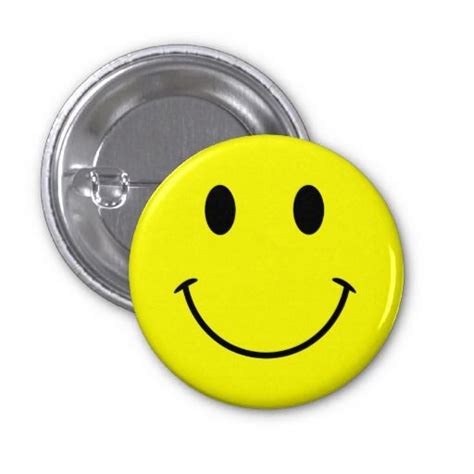 Bright Yellow Cute Face Pinback Button Cute Smiley Face