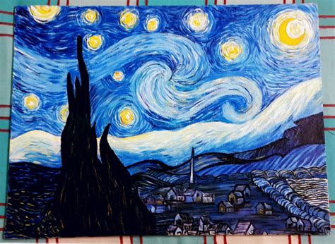 Van Goghs Starry Night Based On Tutorial By Ginger Cook I Messed Up