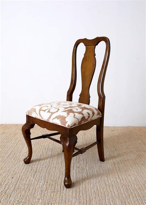 Stakmore queen anne folding chair finish, set of 2, fruitwood. Set of Ten Queen Anne Style Mahogany Dining Chairs For ...