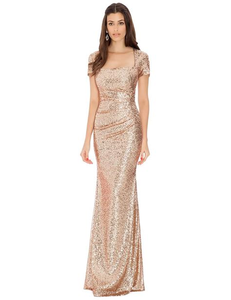 Square Neck Plus Size Evening Dresses For Women Sequined Prom Dress