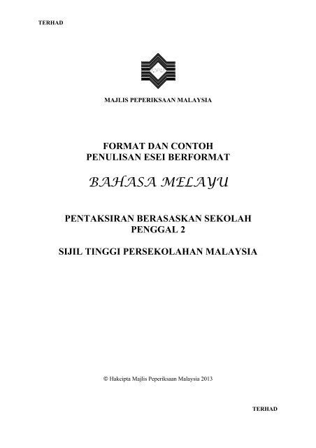 Bahasa melayu stpm penggal 2. Contoh Kerja Kursus Bahasa Melayu Stpm Penggal 3