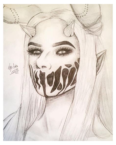 Demon Girl Drawing Sketch Demongirldrawingsketch Demon Girl Drawing