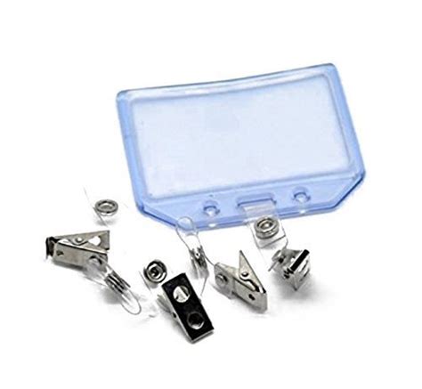 Metal Badge Clips 100 Pack Double Hole Badge Clips Clear Badge Clips