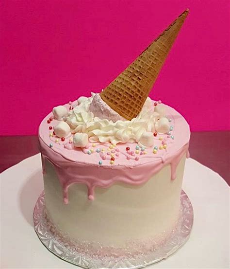 Ice Cream Cone Drip Layer Cake Classy Girl Cupcakes