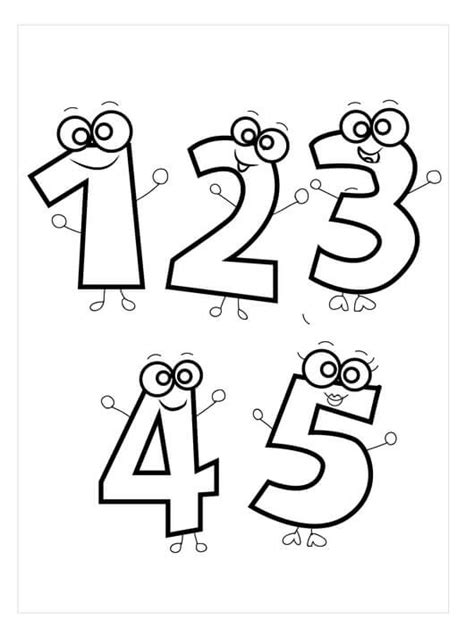 Números Del 1 Al 5 Divertidos Para Colorear Imprimir E Dibujar