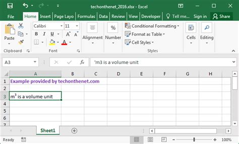 Ms Excel 2016 Create A Superscript Value In A Cell