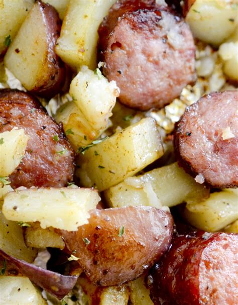 I am here for the one pot meals! Oven Roasted Smoked Sausage and Potatoes - Recipe Diaries