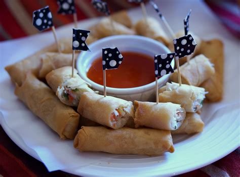 Christmas hors d'oeuvres fall in this category, of course; Holiday Appetizers Spring Rolls - A Mom's Take