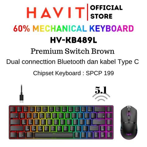 Jual Havit Gaming Keyboard Bluetooth Mechanical Kb498l Rgb 60 Combo