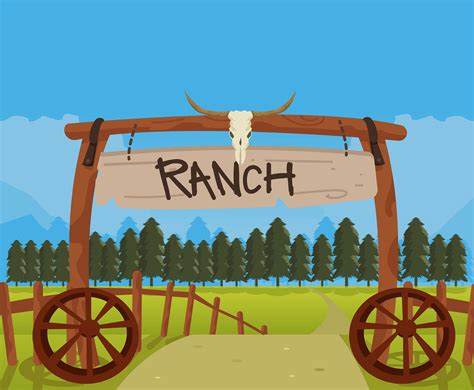 Cattle Ranch Entrance Clip Art
