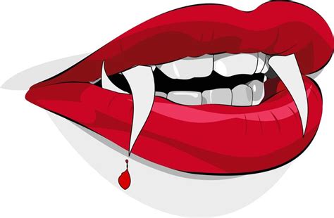 Bloody Vampire Lips Free Halloween Vector Clipart Illustration