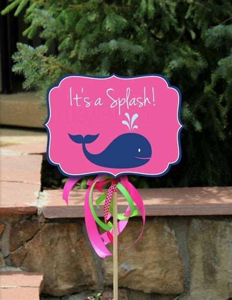 whale yard sign girl whale party 2 instant printable pdf s whale birthday parties whale