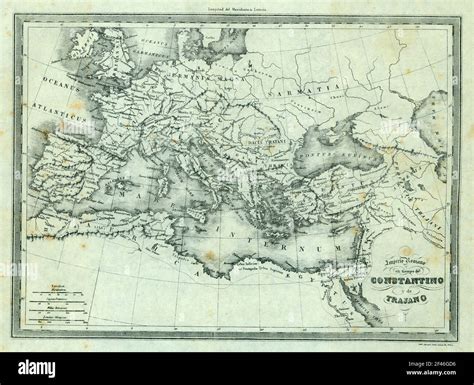 Mapa Físico Político Del Imperio Romano En Tiempos De Constantino Y
