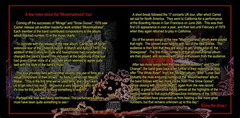 Camel watching the bobbins (harbour of tears 1996). Camel Boots - Another Night 1976 - Unofficial Live Recordings