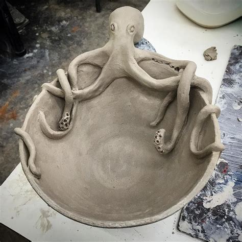 Bmi11er On Instagram “a Little Fun With Clay 🍶 Ceramics Art Octopus” Beginner Pottery