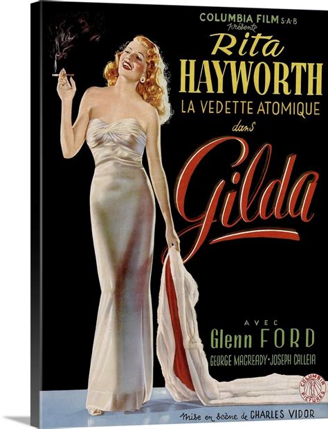 Gilda Belgian Poster Rita Hayworth 1946 Wall Art Canvas Prints