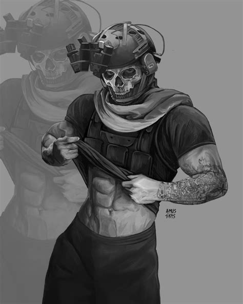Ghost Call Of Duty And 1 More Drawn By Itsamustikas Danbooru