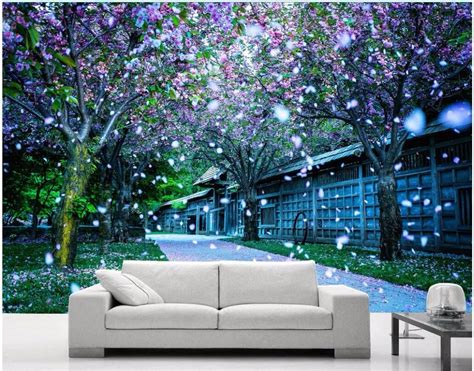 Custom Photo 3d Wallpaper Park Sakura Romantic And Beautiful Scenery
