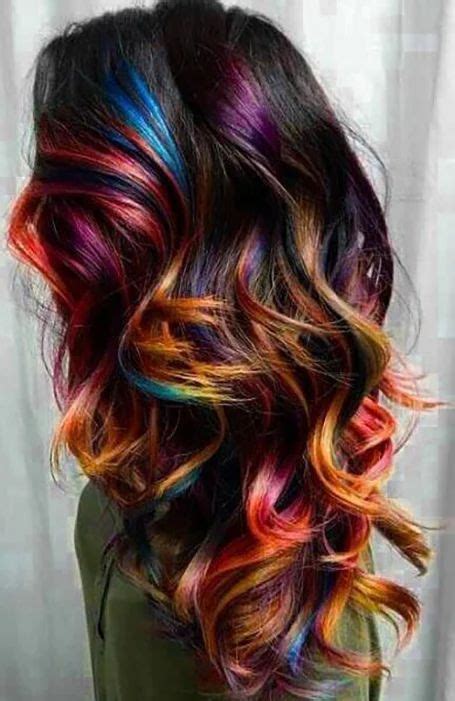 15 cool rainbow hair color ideas for festival goers rainbow hair color brunette hair with