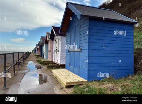 Colourful Beach Huts On The Seafront Or Beaches And Sand At Cromer In