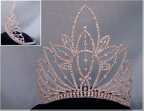 Rhinestone Miss Beauty Queen Silver Pageant Crown Tiara Crowndesigners
