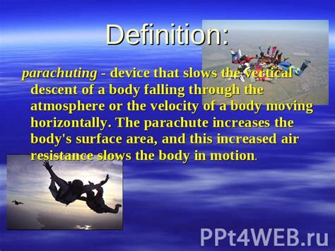 Презентация к уроку английского языка Parachuting Skydiving