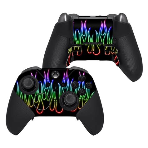 Microsoft Xbox One Elite Controller 2 Skin Rainbow Neon Flames
