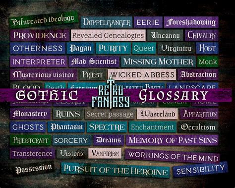 Printable Gothic Glossary Digital Goth Words Goth Etsy Word Design
