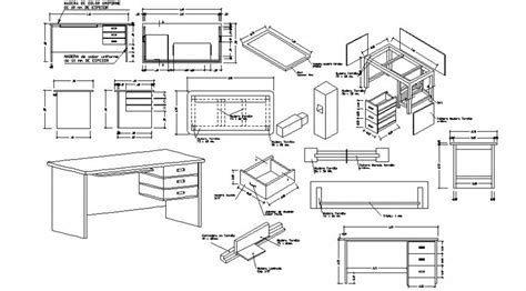 2d View Drawings Of Furniture Blocks Layout Autocad Software File Cadbull