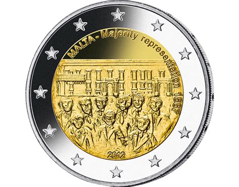 2 Euros Représentation Majoritaire 1887 Malte 2012 Société Française