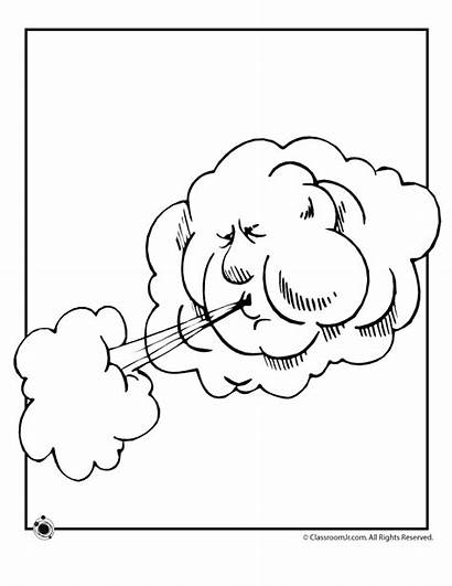 Wind Weather Coloring Windy Pages Colouring Activities