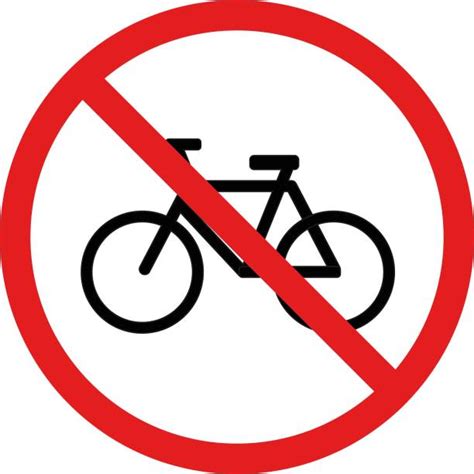 Royalty Free No Cycling Sign Clip Art Vector Images