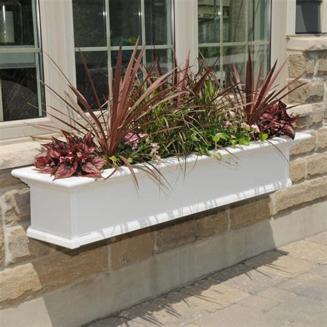 Mayne Yorkshire 12 In X 60 In Vinyl Window Box 4825w The Home Depot