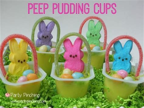 Please, please, do not get a bunny for easter. Peep Pudding Cups - Cute Easter Treats - Easter Dessert Food