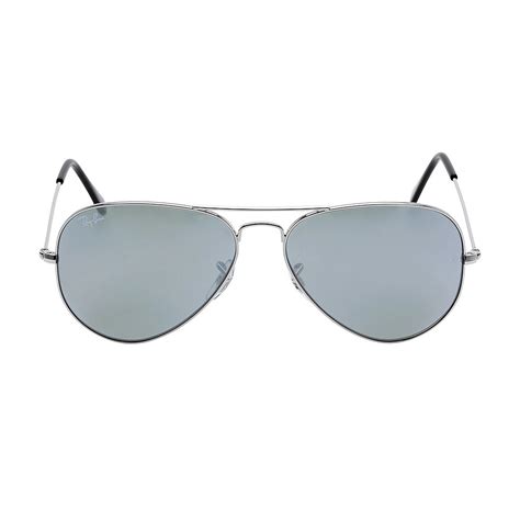Unisex Aviator Large Metal Sunglasses Silver Silver Mirror Ii