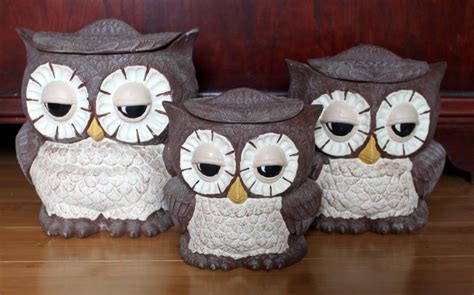 Canister Set Owl Decor Owl Crafts Owl Kitchen Decor