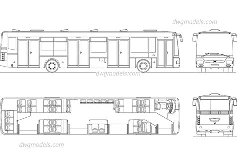 Round green bus icon in 3d effect. City Bus CAD block, AutoCAD file download, 2D model