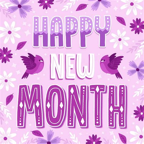 Free Vector Happy New Month Greeting With Drawn Elements