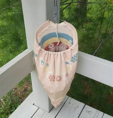 Hanging Clothespin Bag With 12 Clothespins Vintage Laundry Etsy