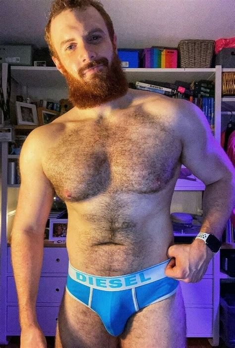 Shirtless Male Muscular Hunk Ginger Red Hairy Man Phnix