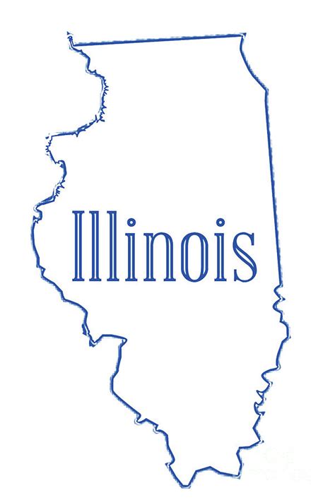 Illinois State Outline Map Digital Art By Bigalbaloo Stock Fine Art