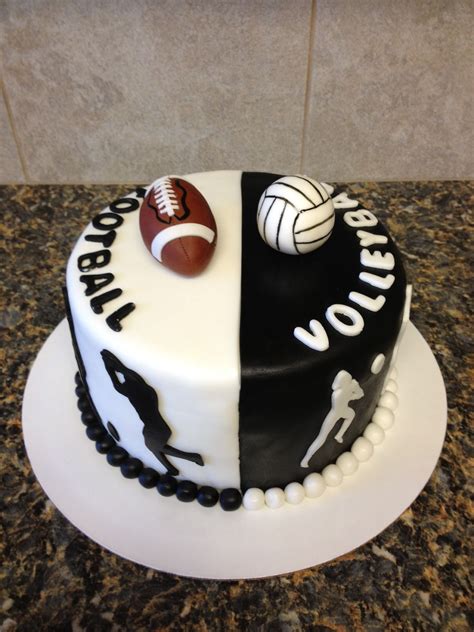 Volleyball And Football Cake Volleyball Birthday Cakes Volleyball