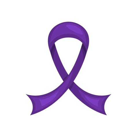 Purple Awareness Ribbon On White Background Cancer Awareness Month
