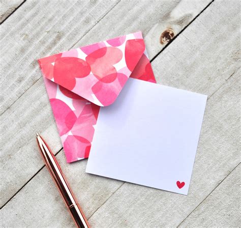 Heart Mini Envelopes Valentine Cards Love Notes Set Of 4 Etsy