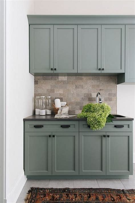 Lovely Kitchen Cabinets Colors Ideas That You Should Apply Green Kitchen Cabinets Interior