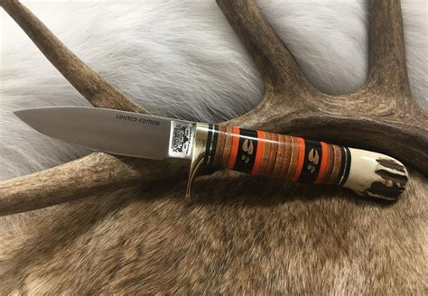 Custom Limited Edition Drop Point Hunting Knife With Leather And