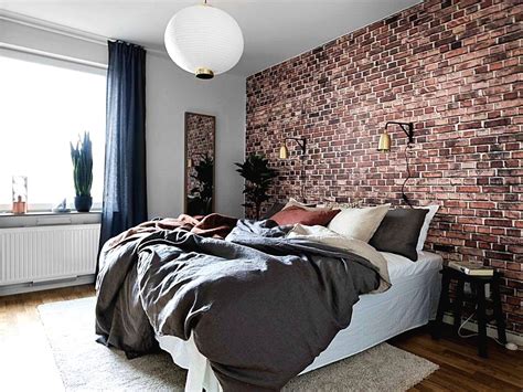 Bold And Colourful Bedroom Brick Wall Bedroom Industrial Bedroom