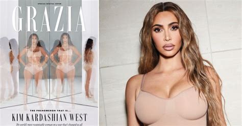 kim kardashian rocks nothing but skims as she graces grazia global cover metro news
