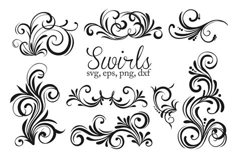 Flourishes Svg Swirls Svg Black And White Colors 918693 Cut Files
